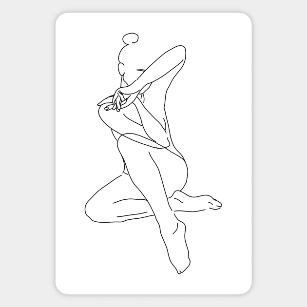 Female Nude Line art Magnet by Petras